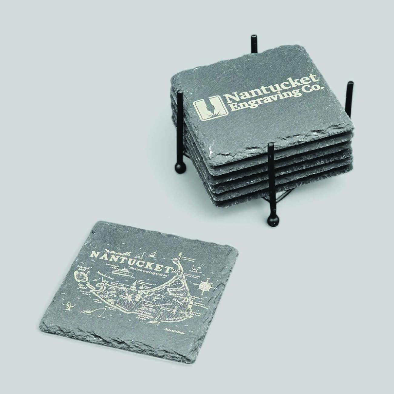 Slate Coasters are available for engraving.